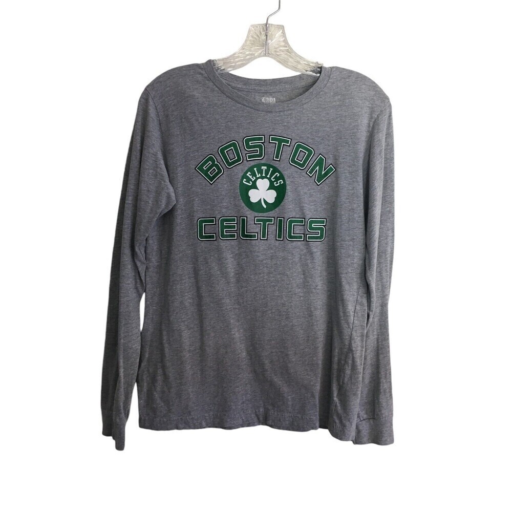 NBA T-Shirt Youth Size XL Gray Cotton Blend Boston Celtics Basketball